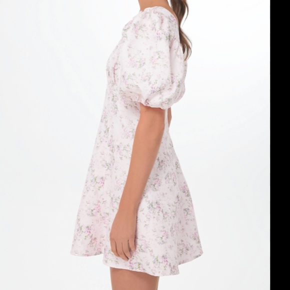 HYACINTH HOUSE
Pink Jacquard Empire Ella Mini Dress Size L - Picture 3 of 16